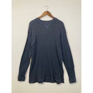 Mountain Ridge Thermal Shirt Mens XLT Blue Waffle Knit Long Sleeve Crew Neck